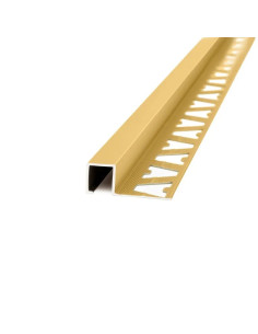 Aluminio Guardacanto Quadra 12x10Mm X 2,5M Oro Mate (3462)